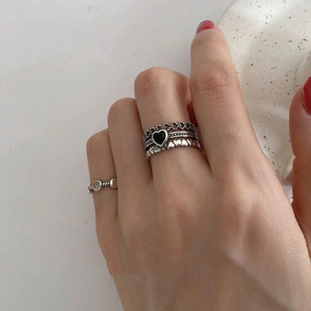 NEW 925 Sterling Silver Heart Adjustable Ring - Picture 3 of 3